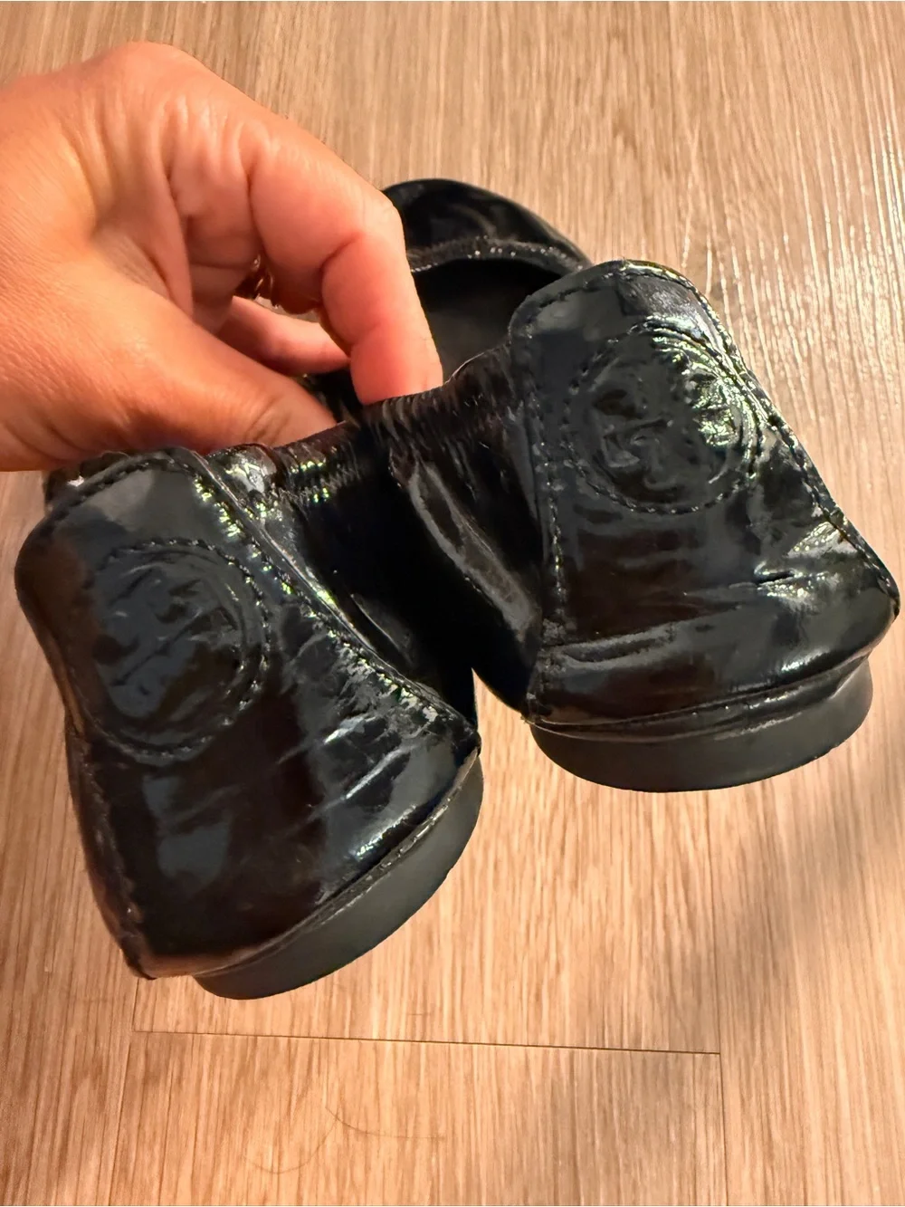 Tory Burch Eddie Scrunch Patent Ballet Flat